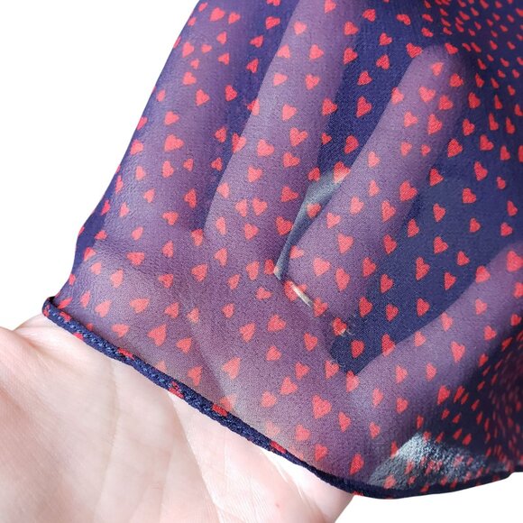 Christian Dior Silk Navy Blue Red Mini Heart Print Midi Skirt Pop Heart AW 2021 - Picture 11 of 16